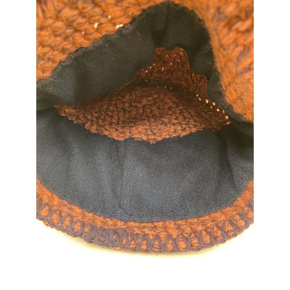 Prana Women’s Small Youth Rust Cadet Style Knit Hat Wood Buttons - Picture 8 of 11